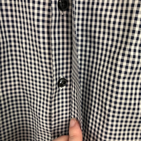 Les Hommes Long Sleeve Gingham Button Front Shirt 50 - Picture 7 of 13